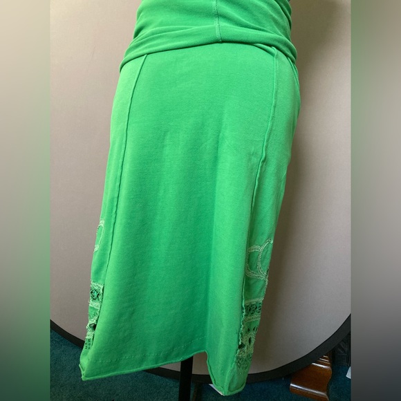 Aquarius for Anthropologie convertible green knit embroidered skirt - Picture 3 of 4